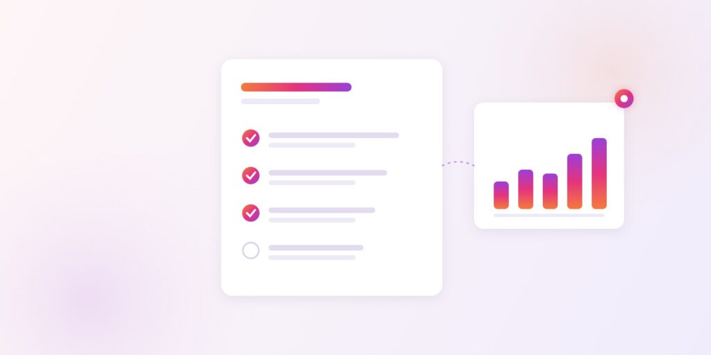 Manufacturing marketing plan: a one-page plan with checked items next to a growing pipeline chart