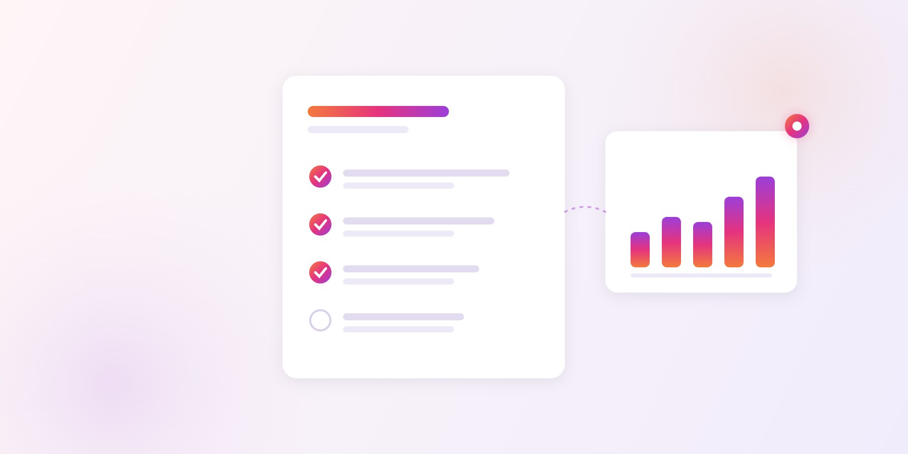 Manufacturing marketing plan: a one-page plan with checked items next to a growing pipeline chart